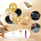 TONIFUL 6-Set Balloon Centerpiece Stand Kit | Black & Gold Party & Graduation Decor