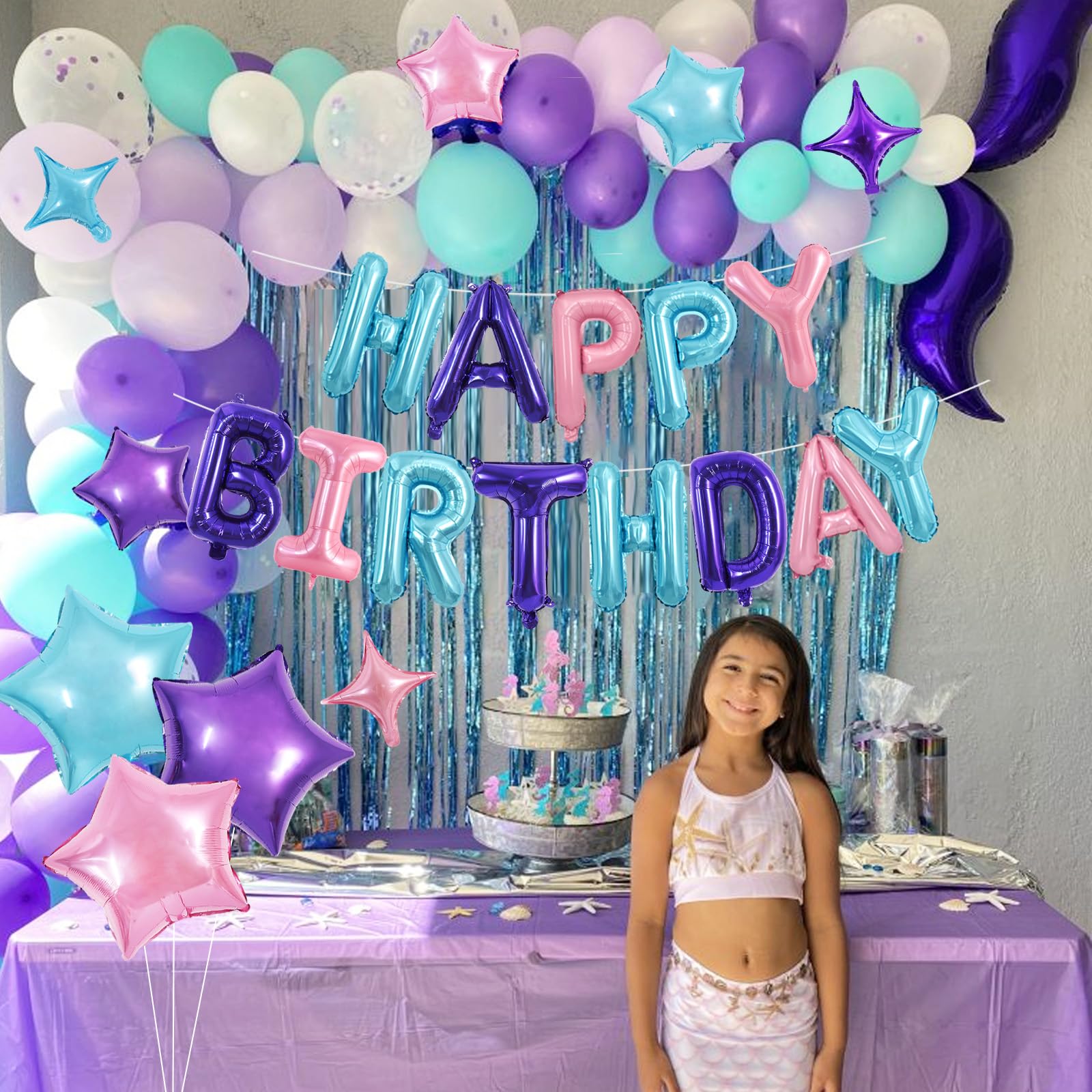 TONIFUL 35PCS Happy Birthday Decorations Kit – 16" Letter Balloons & Star Balloons