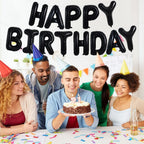 TONIFUL 52-Piece 16in Black Letter Balloons | Custom Alphabet Foil A-Z for Parties