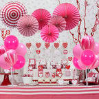 TONIFUL 4 Balloons Stand Kit Pink Marble Centerpieces for Birthday, Wedding & Party Decor