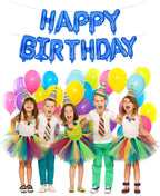 TONIFUL Blue Happy Birthday Balloons - 16-Inch Foil Letter Banner