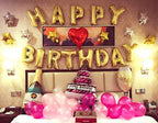 TONIFUL 3D Gold Happy Birthday Balloons Banner — 16" Foil Letter Banner with Ribbon & Straw
