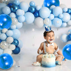 TONIFUL 8Pcs Blue 22-Inch 4D Foil Balloons | Giant Mirror Sephere Mylar Decor