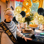 TONIFUL 6-Set Balloon Centerpiece Stand Kit | Black & Gold Party & Graduation Decor