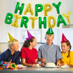 TONIFUL Happy Birthday Foil Letter Banner 16in Green Gold – Reusable Party Decor