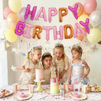 TONIFUL Happy Birthday Balloons Banner – 16 Inch Foil Letters for Party Decor