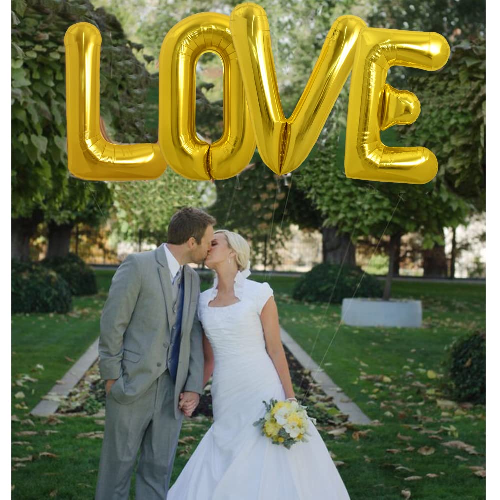 TONIFUL 40-Inch Gold Letter E Balloon – Large Foil Mylar Balloons for Parties
