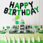 TONIFUL Happy Birthday Banner – 16 Inch Foil Letter Balloons, Reusable Party Decor (Black & Green)
