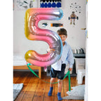 TONIFUL 40-Inch Rainbow Number Balloons (0-9) – Digital 8, Foil Mylar Big Numeral Balloons for Birthday & Anniversary