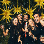 TONIFUL 4Pcs 22in 4D Gold Star Balloons – Explosion Star Mylar Foil Backdrop Decor for Parties