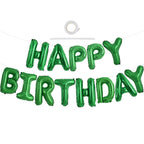 TONIFUL Green Happy Birthday Balloons Banner – 16-Inch Mylar Foil Letters, Reusable Birthday Sign for Kids & Adults, Graduation Party Supplies