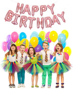 TONIFUL Rose Gold Happy Birthday Banner – 16-Inch Foil Letter Balloons