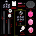 TONIFUL 4 Balloons Stand Kit Pink Marble Centerpieces for Birthday, Wedding & Party Decor
