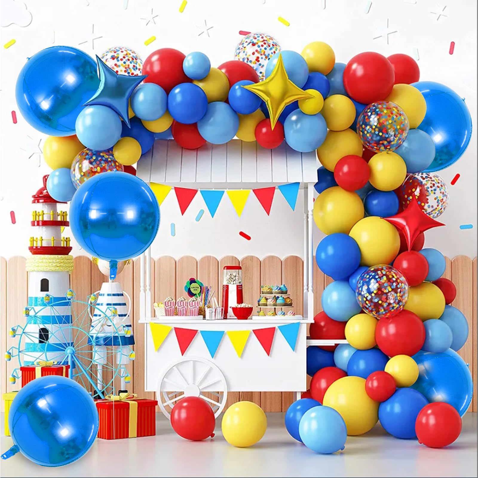 TONIFUL 8Pcs Blue 22-Inch 4D Foil Balloons | Giant Mirror Sephere Mylar Decor