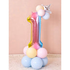 TONIFUL 40-Inch Rainbow Number Balloons (0-9) – Digital 8, Foil Mylar Big Numeral Balloons for Birthday & Anniversary