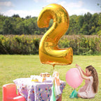 TONIFUL 40-Inch Gold Large Number Balloon (0-9) | Foil Mylar Balloons for Graduation, New Year, Birthday Parties
