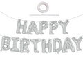 TONIFUL Silver Happy Birthday Banner - 16-Inch Foil Letter Balloons, Reusable Party Decor
