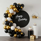 TONIFUL Happy Birthday Sign for Backdrop – White Felt Banner with Glue Dots