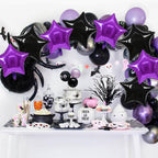 TONIFUL 30Pcs 18in Purple & Black Star Foil Balloons - Large Star Mylar Balloons for Parties