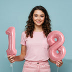 TONIFUL 16-Inch Light Pink Number Balloons (0-9) – 10 Pcs Foil Party Decor
