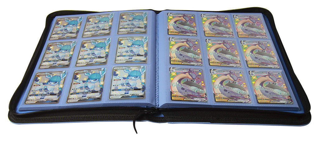 TopDeck 500 Card Ringless Zip Binder Pro – 9-Pocket TCG Binder (Blue) for Pokemon, Yu-Gi-Oh, MTG