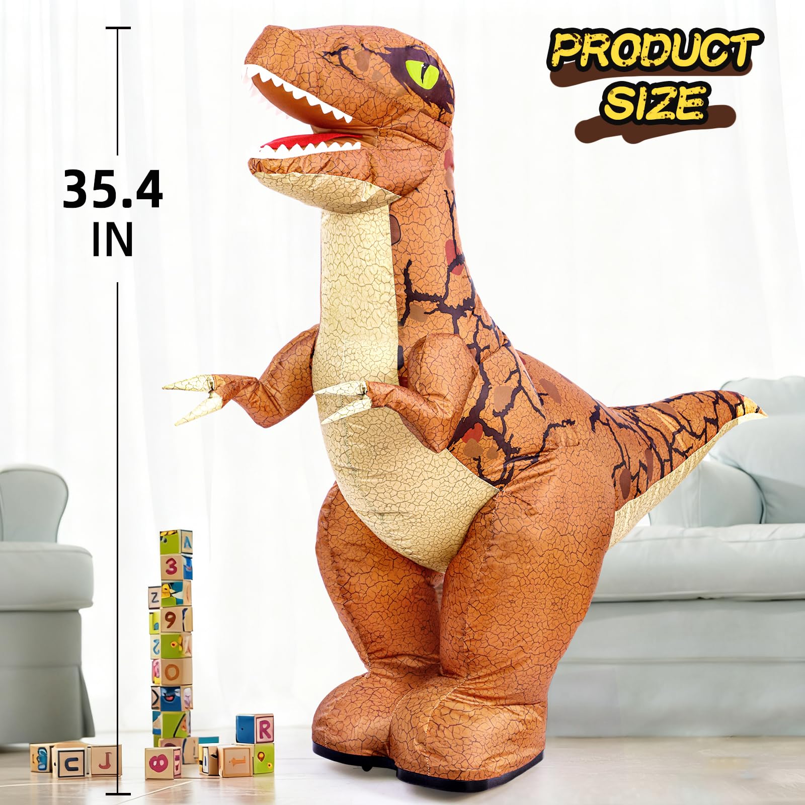 TOPMVP 2.4GHz RC Inflatable Dinosaur Toy – 360° Rotation, Sound Effects
