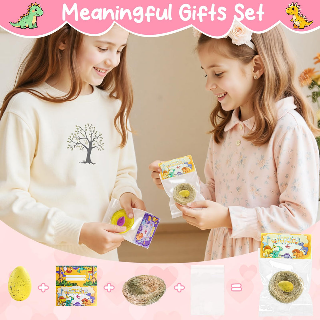 TORONTOKYO 28-Pack Hatching Dino Eggs with Valentines Cards for Kids – Classroom Favors & Party Gifts