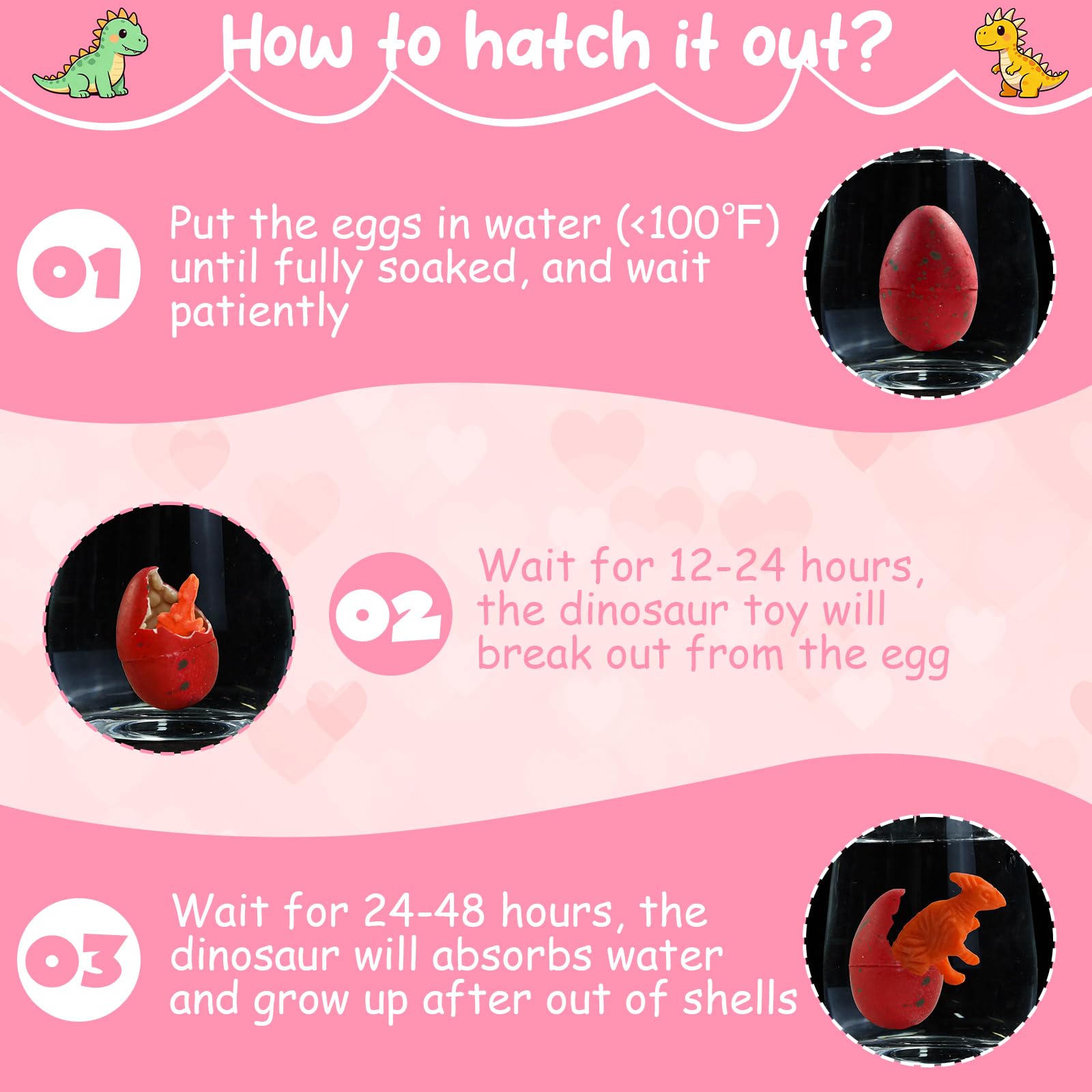 TORONTOKYO 28-Pack Hatching Dino Eggs with Valentines Cards for Kids – Classroom Favors & Party Gifts
