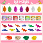 TORONTOKYO 28-Pack Hatching Dino Eggs with Valentines Cards for Kids – Classroom Favors & Party Gifts