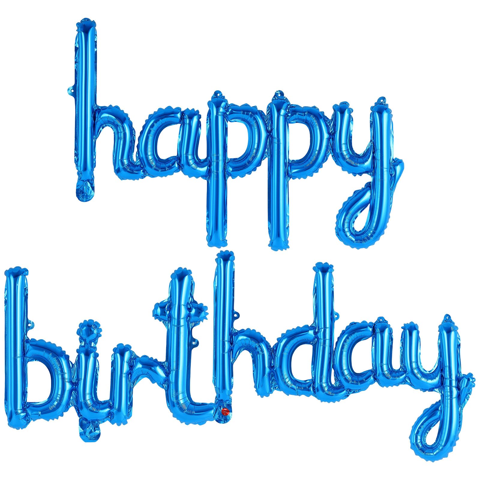 TOTAFAM Blue Happy Birthday Balloons Banner – Foil Letters & Personalized Name Signs (Small)