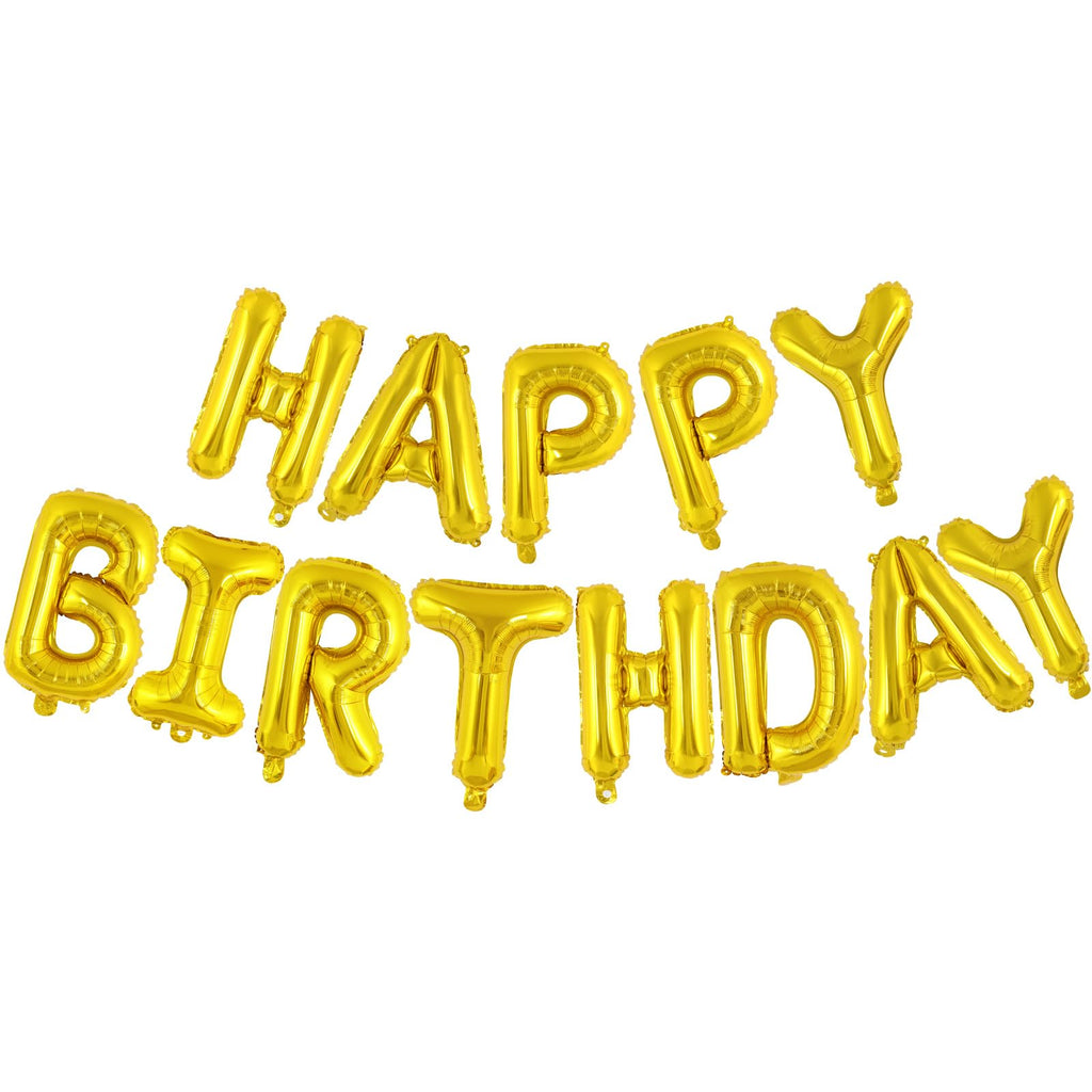 TOTAFAM Gold Happy Birthday Balloons Banner – Personalized Name Letters for Parties