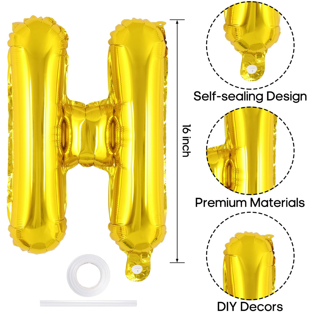TOTAFAM Gold Happy Birthday Balloons Banner – Personalized Name Letters for Parties