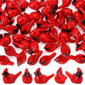 TOUCH TOP 60 Pcs Mini Resin Red Cardinal Bird Figurines for Crafts, Cake Toppers & Garden Decor