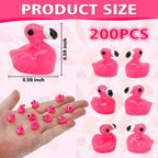 TOUCH TOP 200 Pcs Mini Resin Flamingo Ducks – Pink Flamingo Figurines for DIY Crafts, Cake Toppers & Party Decor
