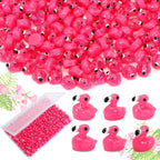 TOUCH TOP 200 Pcs Mini Resin Flamingo Ducks – Pink Flamingo Figurines for DIY Crafts, Cake Toppers & Party Decor