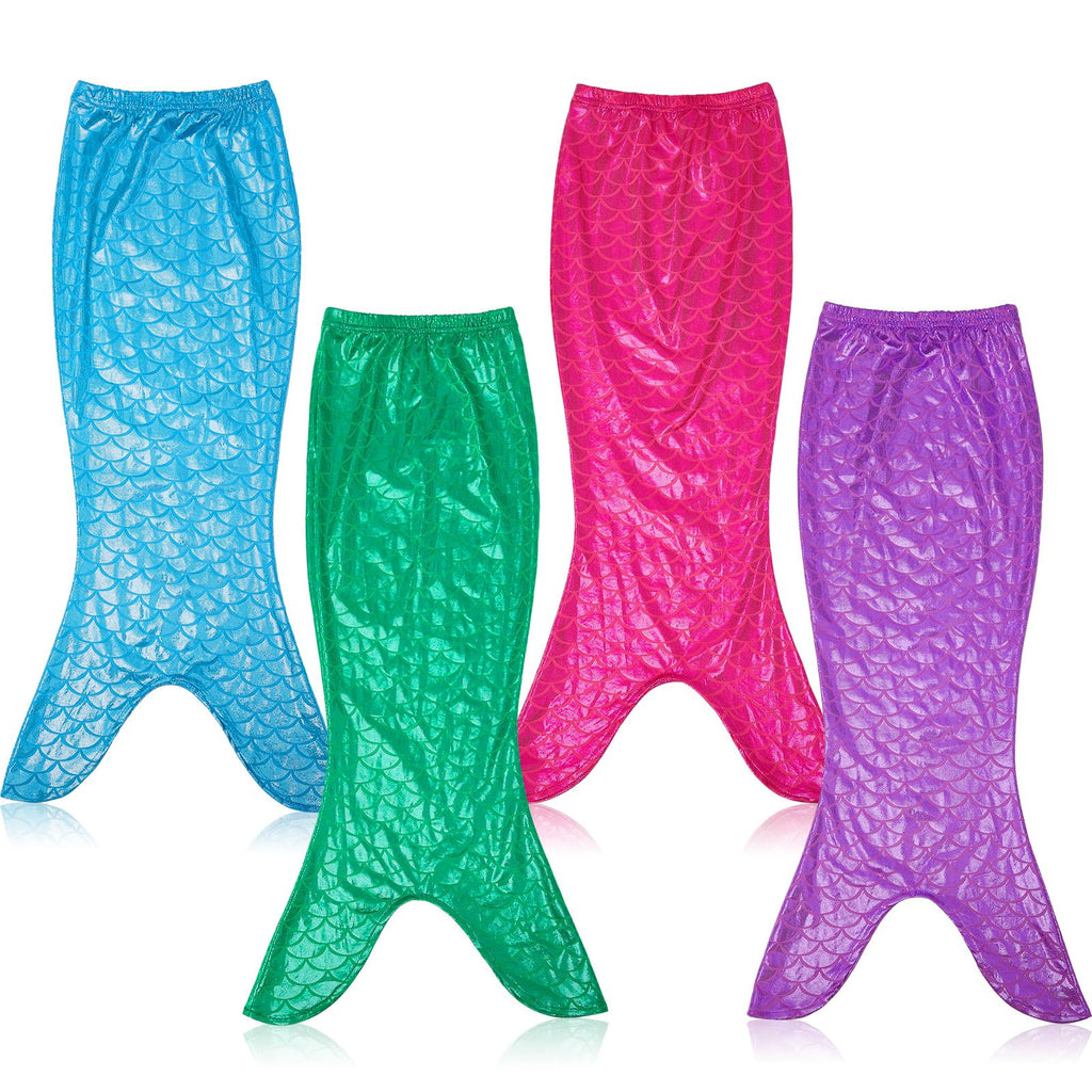 Toulite 4-Piece Mermaid Tail Set for Girls – Colorful Dress-Up Party Tails