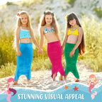 Toulite 4-Piece Mermaid Tail Set for Girls – Colorful Dress-Up Party Tails