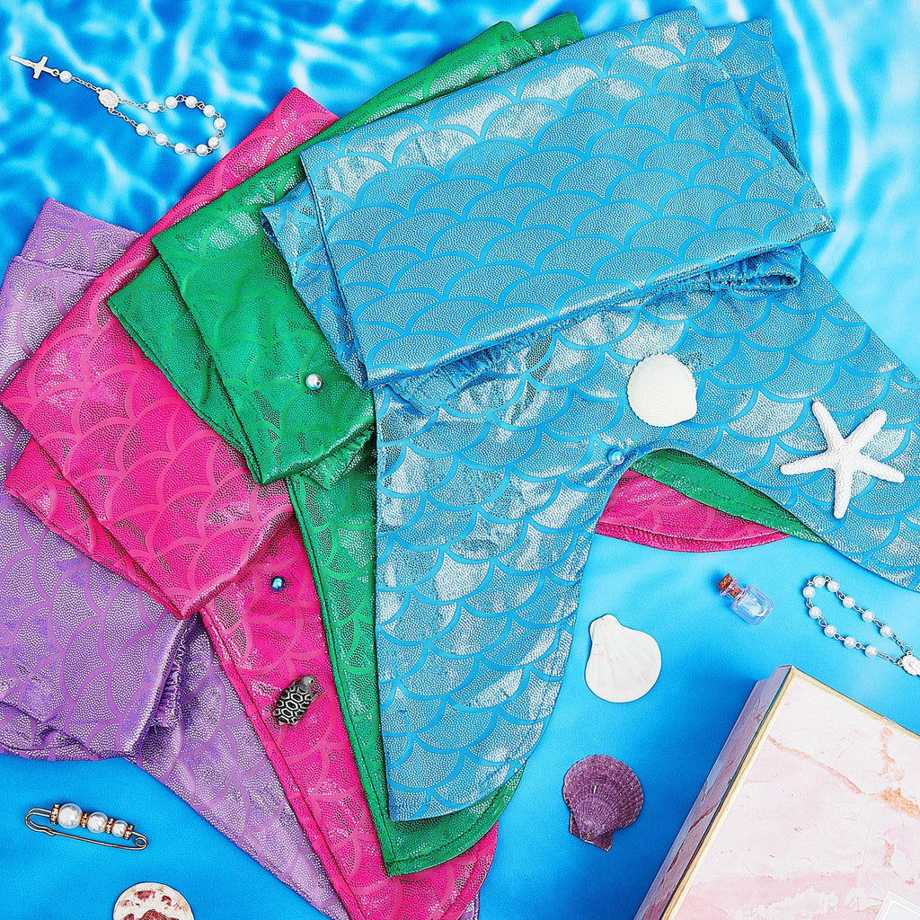 Toulite 4-Piece Mermaid Tail Set for Girls – Colorful Dress-Up Party Tails