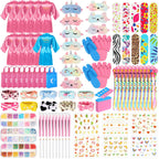 Toulite 10-Set Spa Party Kit – Satin Robes, Slippers & Nail Art for 10 Guests