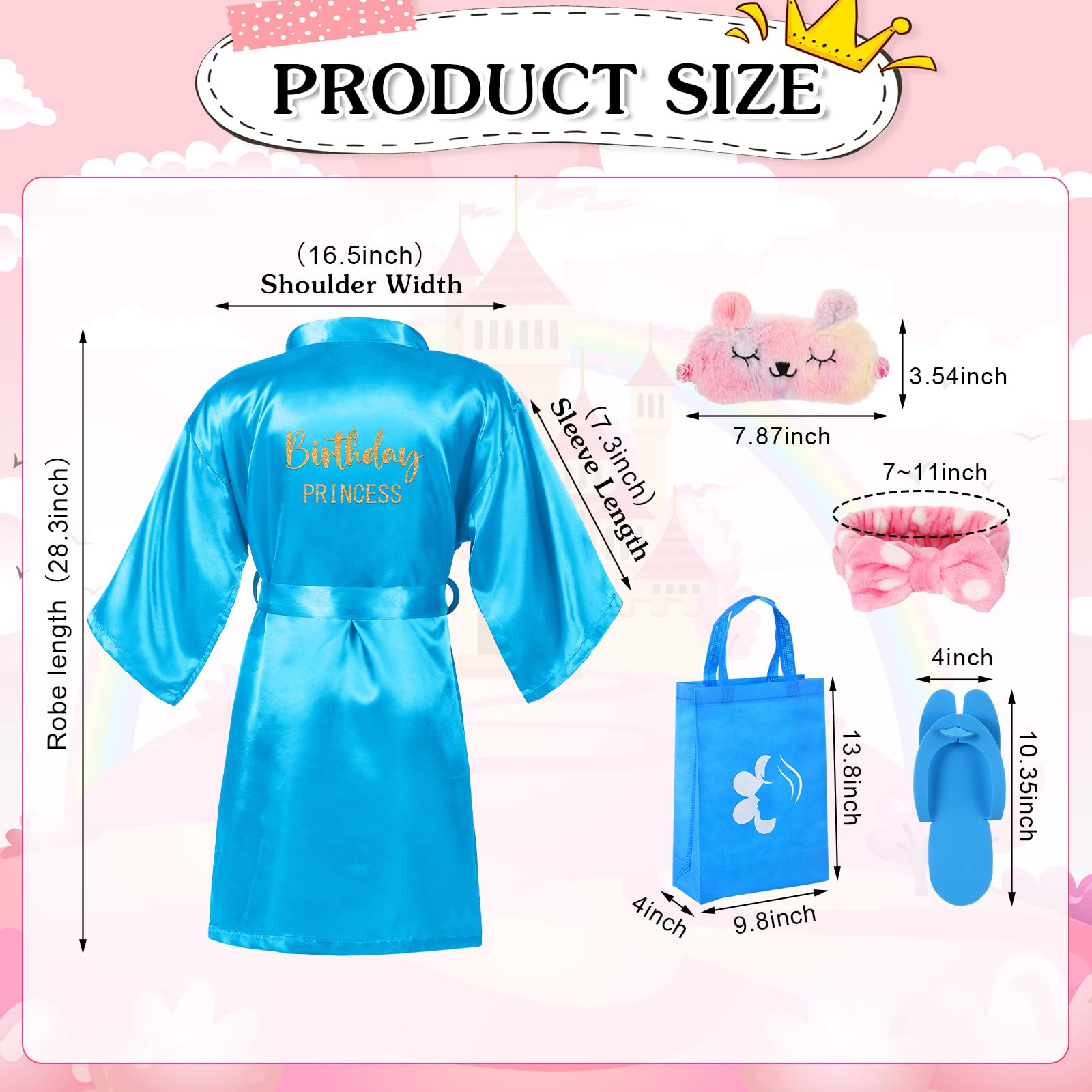 Toulite 10-Set Spa Party Kit – Satin Robes, Slippers & Nail Art for 10 Guests