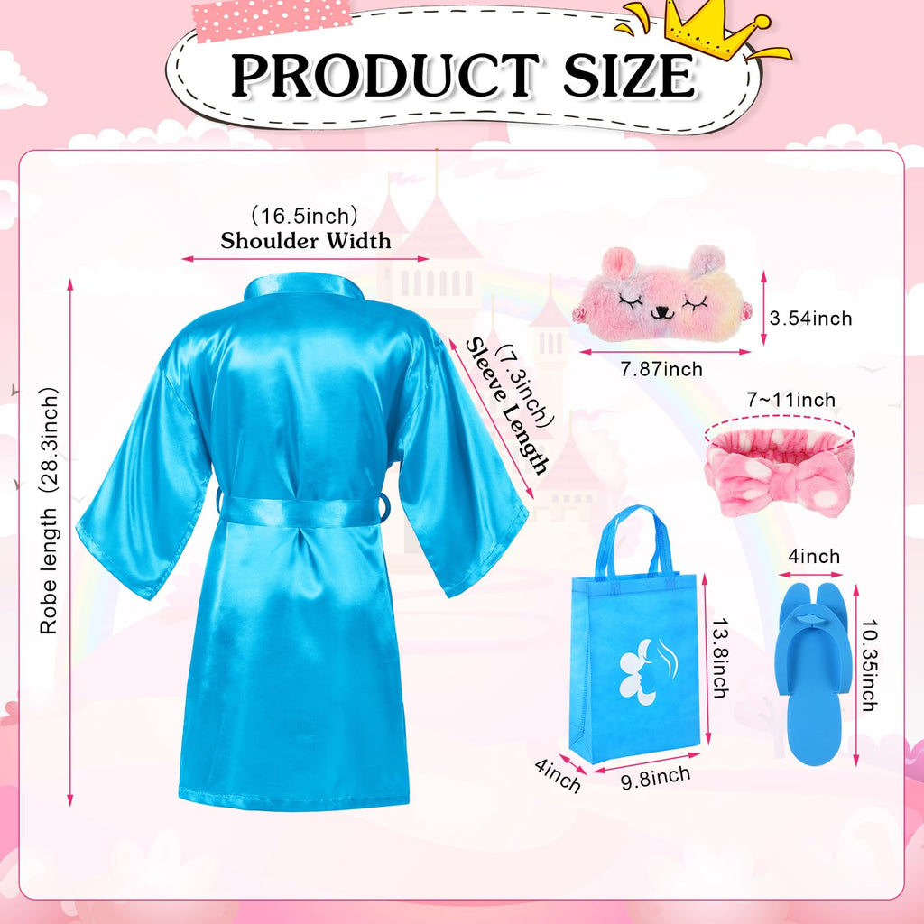 Toulite 10-Set Spa Party Kit — Satin Robes, Slippers, Nail Tools for Sleepovers