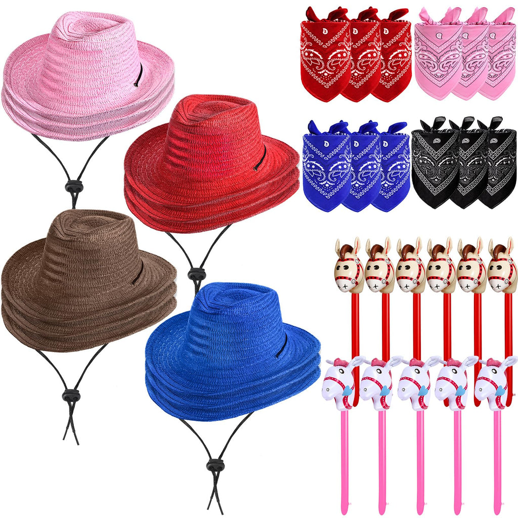 Toulite Western Cowboy Party Set – Hats, Bandanas & Inflatable Horses