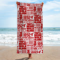 Liverpool - Word Montage - Beach Towel - Microfibre Retro Beach Towel - 150cm x 75cm