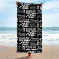 Newcastle - Word Montage - Beach Towel - Microfibre Retro Beach Towel - 150cm x 75cm