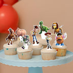 48Pcs Toy Inspired Story Cupcake Toppers – 8 Designs for Birthday Cakes & Cupcakes