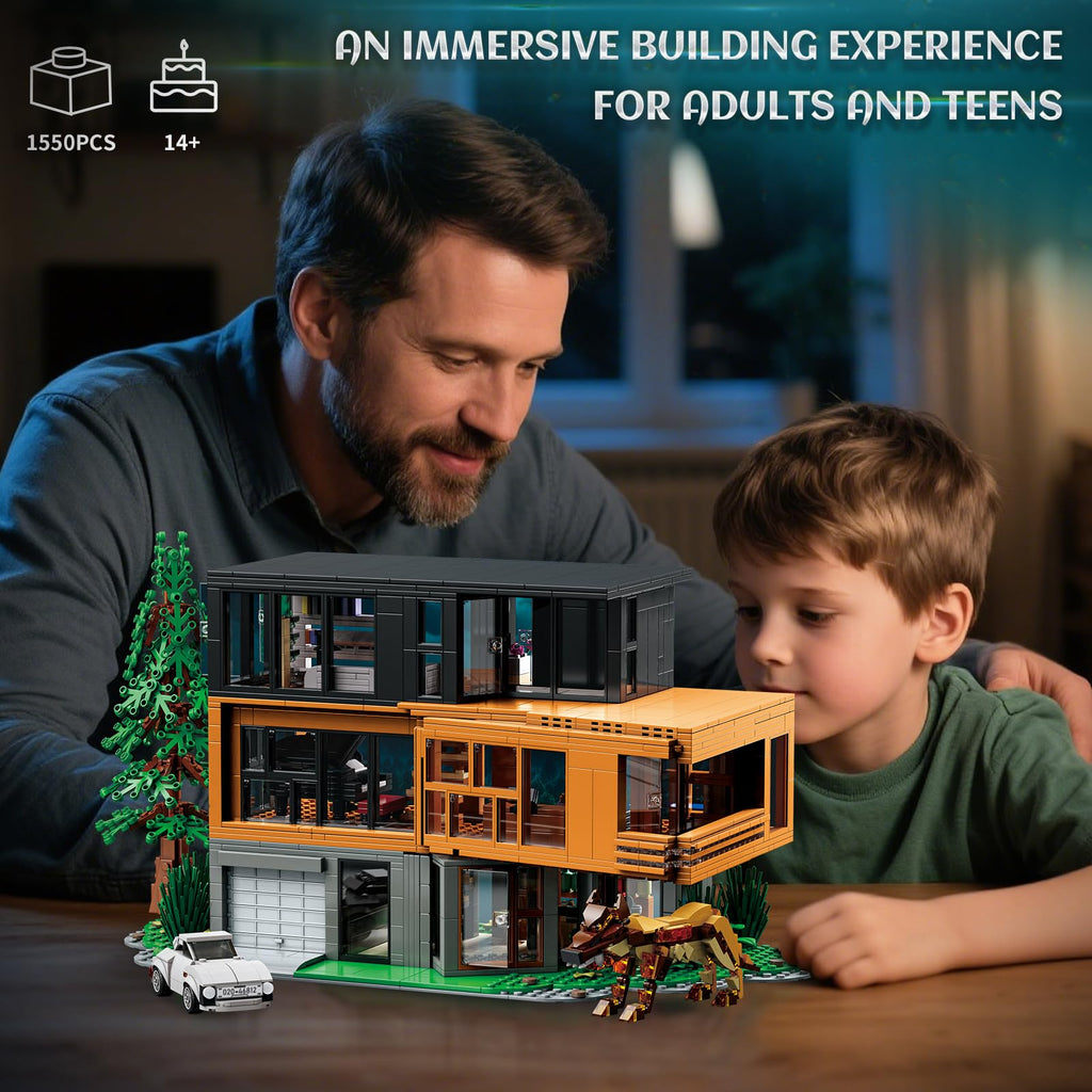 TOY PLAYER Forest House Building Set with Lights – Haunted Villa Architecture for Adults