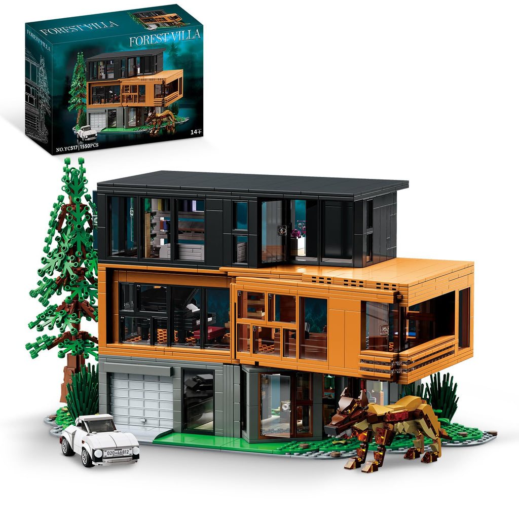TOY PLAYER Forest House Building Set with Lights – Haunted Villa Architecture for Adults