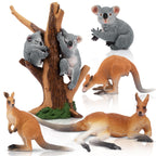Toymany 7PCS Australian Wildlife Figurines – Koala & Kangaroo Set for Play, Cake Toppers, and Learning