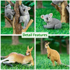 Toymany 7PCS Australian Wildlife Figurines – Koala & Kangaroo Set for Play, Cake Toppers, and Learning