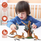 Toymany 7PCS Australian Wildlife Figurines – Koala & Kangaroo Set for Play, Cake Toppers, and Learning